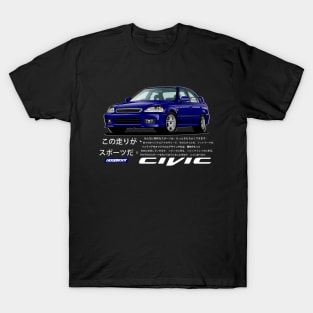 6th GEN CIVIC SEDAN EK EK4 FERIO JDM BLACK T-Shirt